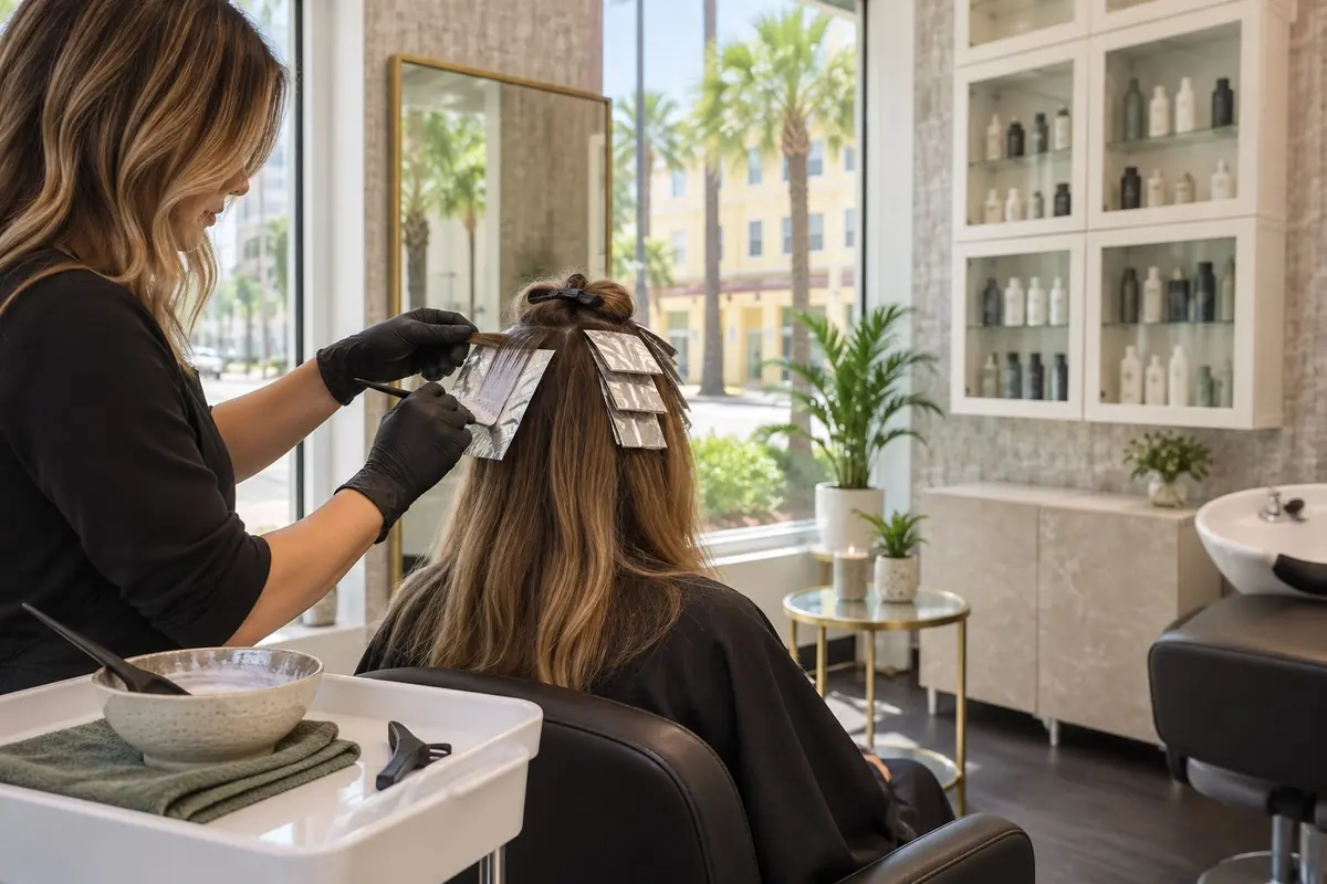 Foil highlights applied at M/C Salon & Spa in downtown Sarasota
