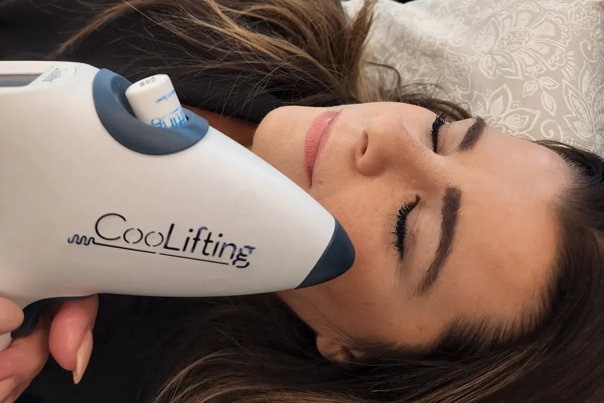 CooLifting face treatment in progress at M/C Salon & Spa in downtown Sarasota