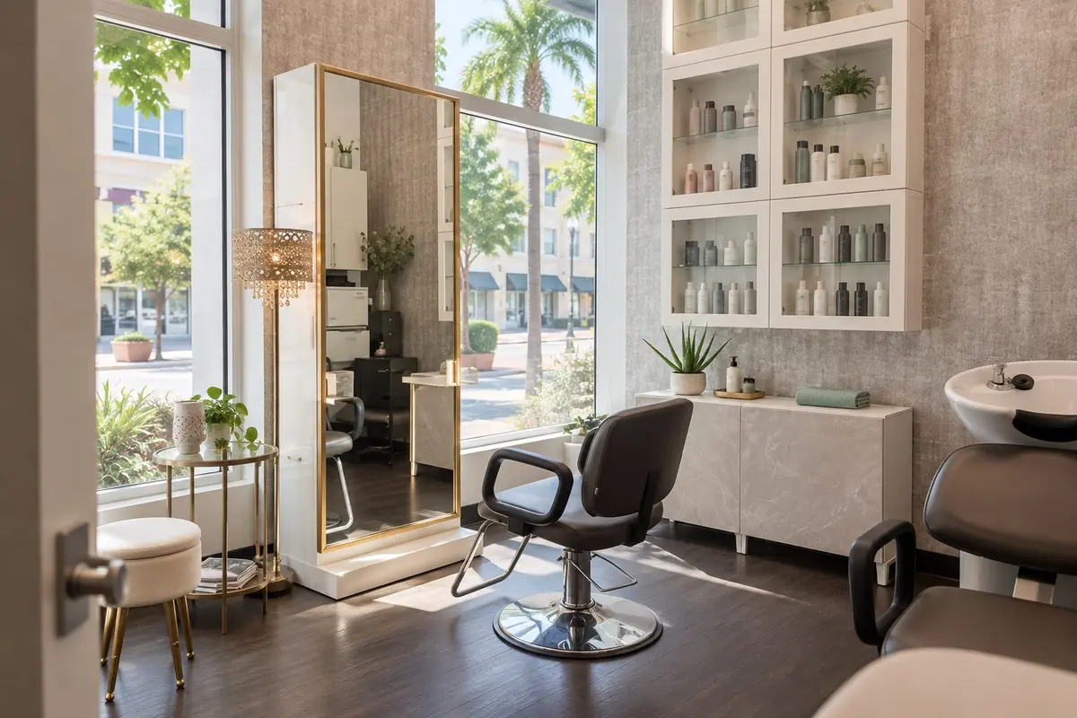 Private salon suite of M/C Salon & Spa at 200 Central Ave in downtown Sarasota
