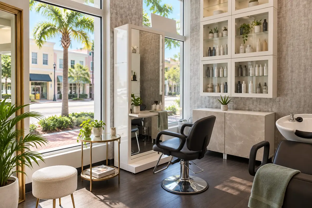View of Central Ave from the M/C Salon & Spa suite in downtown Sarasota
